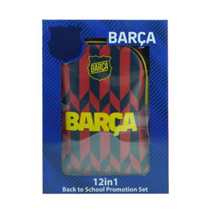 ست 12 در 1 کوله پشتی چرخدار 40 سانتی بارسلونا مدل Rainbow Max - Backpack - Trolly Bag - Promotion Items 12 in 1 - FC Barcelona _کیف مدرسه